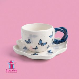 Stylish Porcelain Mug with Matching Plate 300 ML - Image 2