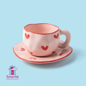 Stylish Porcelain Mug with Matching Plate 300 ML - Image 2