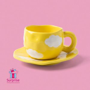 Stylish Porcelain Mug with Matching Plate 300 ML - Image 2