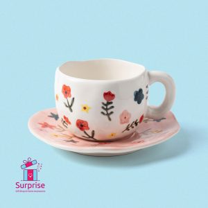 Stylish Porcelain Mug with Matching Plate 300 ML - Image 2