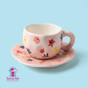 Stylish Porcelain Mug with Matching Plate 300 ML - Image 2