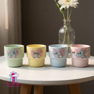 Disney Stitch Set of 4 Porcelain mugs 200 ml - Image 1