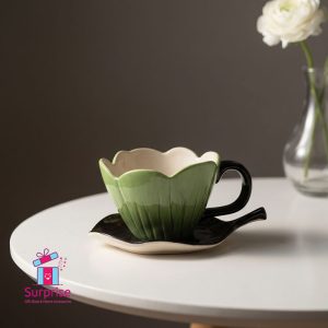 ⁦مج بورسلين أنيق مع طبق 320 مل⁩ - الصورة ⁦1⁩