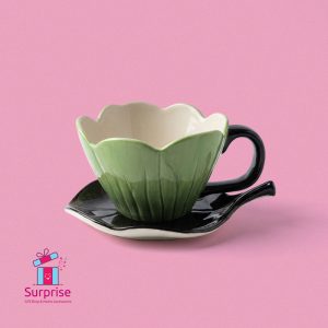 ⁦مج بورسلين أنيق مع طبق 320 مل⁩ - الصورة ⁦2⁩