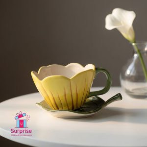 ⁦مج بورسلين أنيق مع طبق 320 مل⁩ - الصورة ⁦1⁩