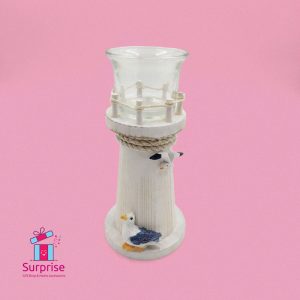 ⁦شمعدان فنار بحري خشبي يدوي⁩ - الصورة ⁦2⁩