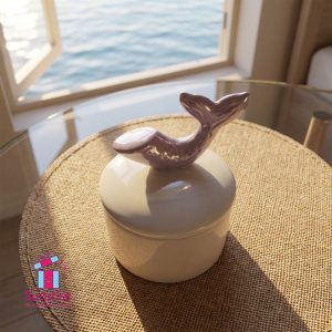 Porcelain Whale Trinket Jar - Image 1