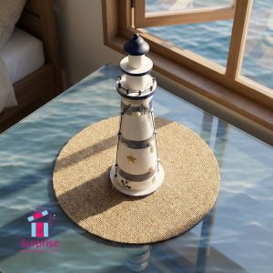 Wooden Nautical Lighthouse Decor - Image 1