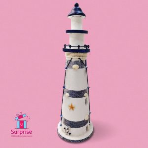 Wooden Nautical Lighthouse Decor - Image 2