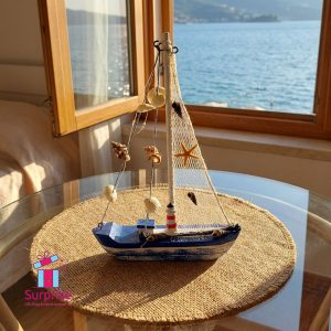Nautical Wooden Sailboat Decor - Image 1