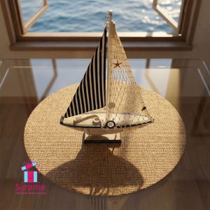 Nautical Wooden Sailboat Decor - Image 1
