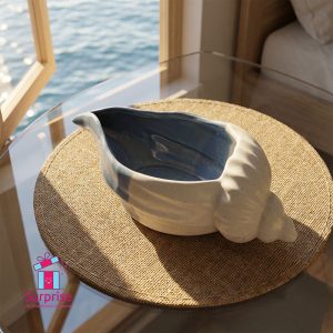 ⁦طبق بورسلين للزينة على شكل صدفة⁩ - الصورة ⁦1⁩