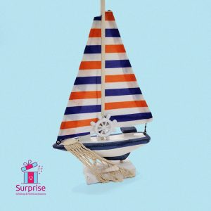Decorative Wooden Nautical Sailboat - Image 2