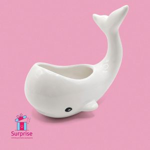 Porcelain Whale Succulent Decor Planter - Image 2