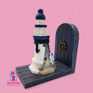 Nautical Lighthouse Decor Wooden Bookend - Image 2