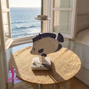 Wooden Fish Candle Holder - Image 1