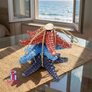 Mediterranean Resin Starfish Trio Decor - Image 1