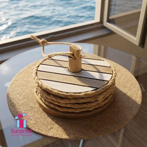 Seashore Wooden Coaster Set - Image 1
