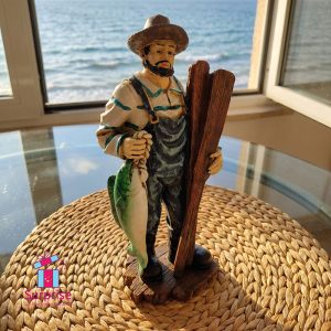 Resin Fisherman Figurine - Image 1