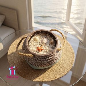 Nautical Seashell Decorative Pot - Image 1
