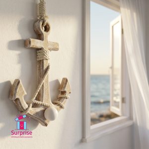 Decorative Nautical Wooden Wall Anchor - Image 1
