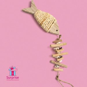⁦ديكور جداري من الخشب على شكل سمكة⁩ - الصورة ⁦2⁩