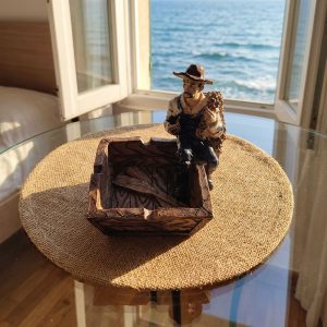 Vintage Fisherman Resin Ashtray - Image 1