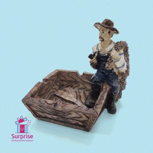 Vintage Fisherman Resin Ashtray - Image 2