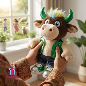 Musical Eid Dancing Cow Toy Repeats What You Say and Sings Eid Songs 30 cm - Image 1
