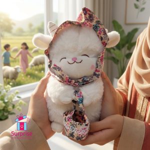 ⁦خروف العيد فرو 22 سم⁩ - الصورة ⁦1⁩