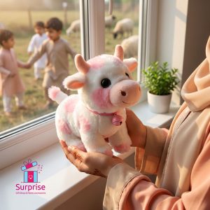 ⁦بقرة العيد فرو متحرك مع صوت 16 سم⁩ - الصورة ⁦1⁩