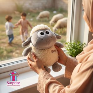 ⁦خروف العيد فرو 24 سم⁩ - الصورة ⁦1⁩