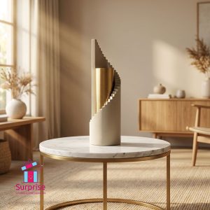 Architectural Spiral Concrete Vase - Image 1