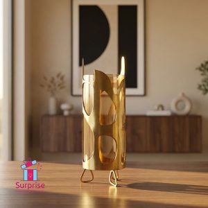 Golden Hurricane Decorative Candle Holder & Vase - Image 1
