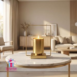 Minimalist Gold Geometric Vase - Image 1
