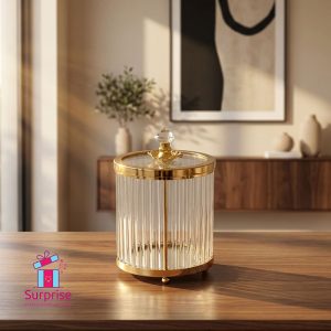 Luxury Ribbed Glass Canister - Image 1