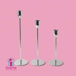 Silver Taper Candlestick Holders - Image 2