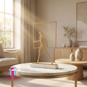 Modern Walking Man Sculpture - Image 1