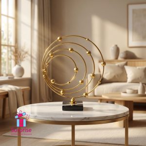 Golden Celestial Orbit Sculpture - Image 1