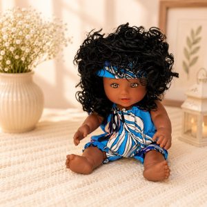 Realistic Curly-Haired Black Baby Doll 1 English Song - Image 1