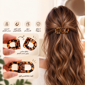 مشبك شعر مغناطيسي SHEIN بتصميم أنيق على شكل حرف D - الصورة 4