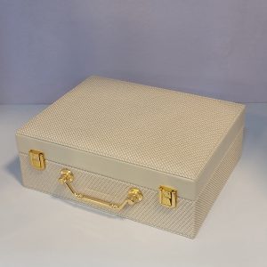 Luxury Woven-Texture Double-Layer Jewelry Organizer Box - Image 2