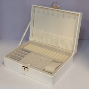 Quilted Leather Jewelry Organizer Box - Image 3