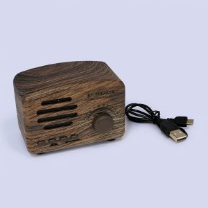Vintage Wood Grain Retro Bluetooth Speaker & Radio - Image 2