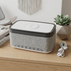 Bluetooth Speaker Alarm Clock with Colorful Night Light & Wireless Charger - Image 1