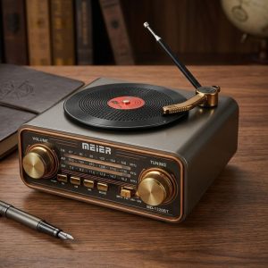 MEIER MD-1320BT Gramophone Retro Speaker & Radio - Image 1