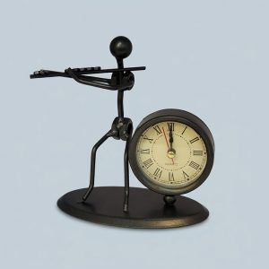 Industrial Metal Flute Player Clock - Image 2