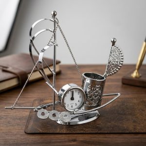 Nautical Sailboat Desk Organizer Clock - Image 1