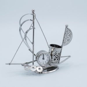 Nautical Sailboat Desk Organizer Clock - Image 2