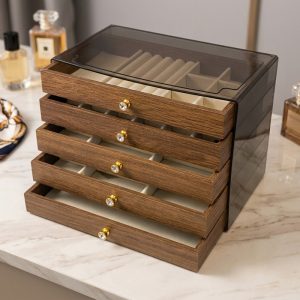 Luxury Acrylic Wood Jewelry Organizer 5-tier jewelry tower - Image 1